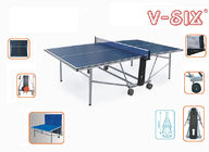 Tabla de plegamiento doble de los tenis de mesa con las ruedas, tabla de ping-pong profesional para el juego