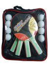 Lleve los tenis de mesa del embalaje del bolso fijan palos de la madera contrachapada de 5m m 8 bolas del PVC con caucho