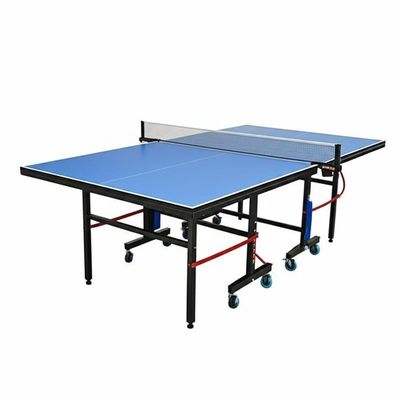 Schools Clubs and Community Centers Foldable Table Tennis Table with Blue Side Wheel Φ75mm 4-pcs