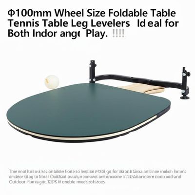 Niveladores de patas incluidos para mesa de tenis de mesa plegable con ruedas de Φ100mm, ideal para jugar tanto en interiores como en exteriores